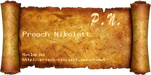 Prosch Nikolett névjegykártya